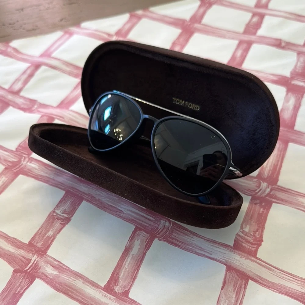 Tom Ford Matte Black Aviator Sunglasses